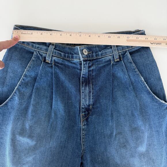 Nili Lotan Floran Jeans Womens 30 Wide Leg Pleated High Rise Flare Denim Trouser - Picture 7 of 11